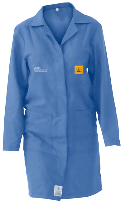 ESD Lab Coat 2/3 Length ESD Smock Light Blue Female 3XL Antistatic Clothing ESD Garment